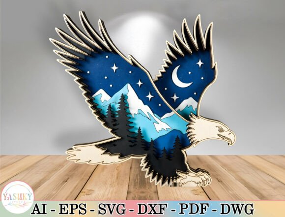 Capturing the Spirit of the Wild: The 3D Bald Eagle Wood Art Laser Cut File