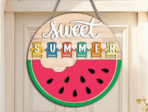 Hello Summer Door Hanger Laser File: Your Instant Digital Download for Seasonal Decor