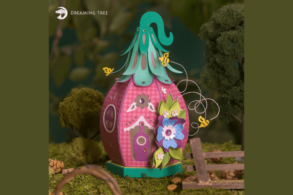 Honey Bee Fairy House SVG: A Whimsical Paper Crafting Project for Spring