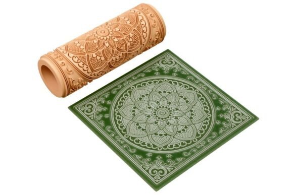 Intricate Mandala Tile Pattern Texture Roller: Elevate Your Creative Projects