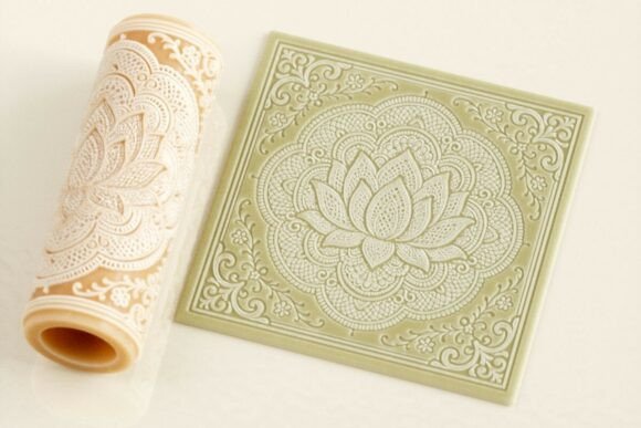 Mastering Zen Textures: The Art of the Floral Lace Lotus Embossing Rolling Pin