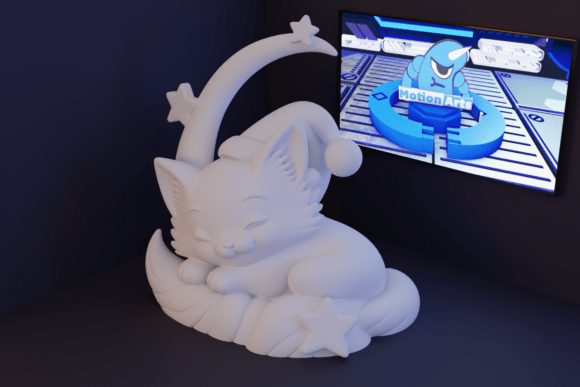 Moon Cat with Christmas Star: A New Icon for Festive 3D Printing