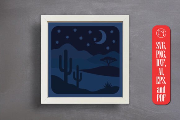 Transform Your Space with a Boho Landscape Paper Cut Shadow Box SVG Design