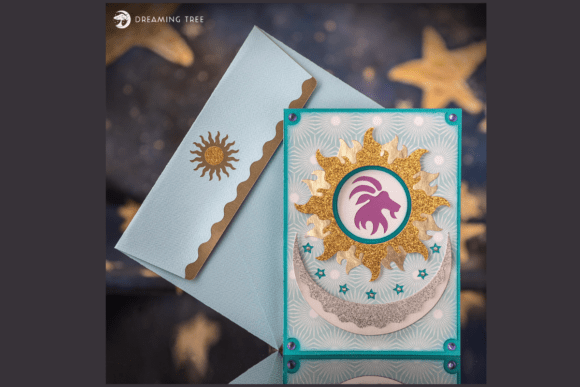 Zodiac Greeting Card SVG: Celestial Design